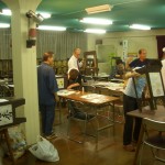 手作り灯籠作成中