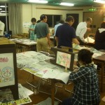 手作り灯籠製作中