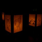 部屋の電気を消して点火してみました